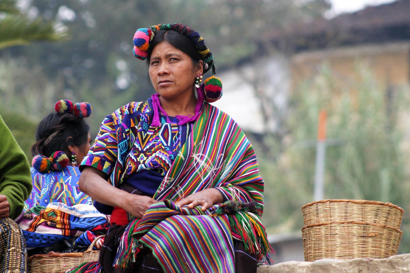 אשה בשוק כפרי, הרי קוצ'ומטאנס, גואטמלה