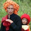 אשה ותינוק משבט פא-או, קלאו, מדינת שאן, מיאנמר.